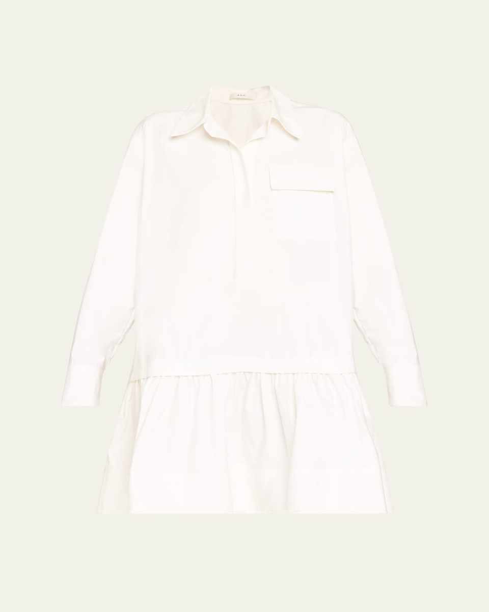 Brooke Long-Sleeve Drop-Waist Mini Dress